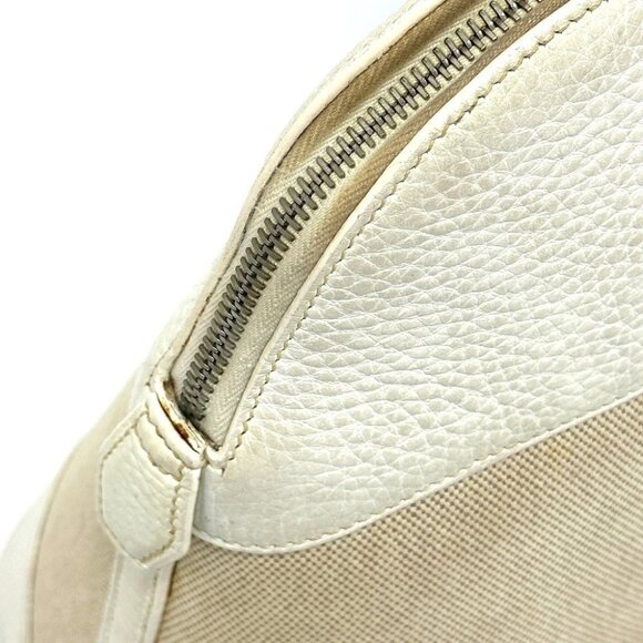 HERMES Bolide35 Bag Hand Bag Toile H / Leather White - Picture 11 of 16